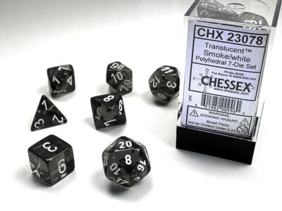 TL Poly Smoke Wh 7p Translucent Polyhedral Smoke/white 7-Die Set