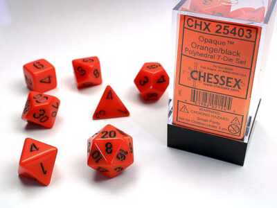 OP Poly Or Bk 7p Opaque Polyhedral Orange/black 7-Die Set