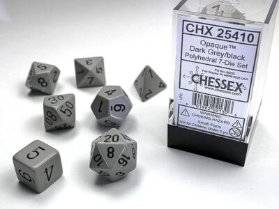OP Poly Dark Gr Bk 7p Opaque Polyhedral Dark Grey/black 7-Die Set