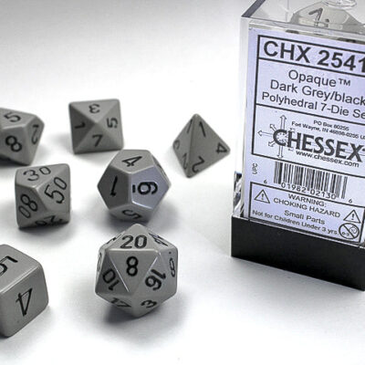 OP Poly Dark Gr Bk 7p Opaque Polyhedral Dark Grey/black 7-Die Set