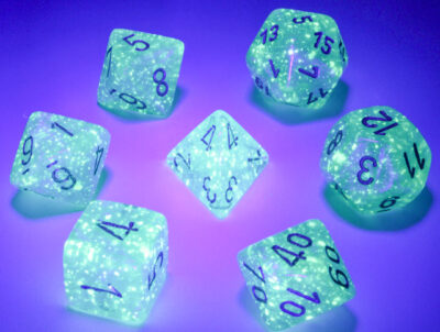 Bor Poly Teal Go Lum 7p Borealis® Polyhedral Teal/gold Luminary™ 7-Die Set - Image 4