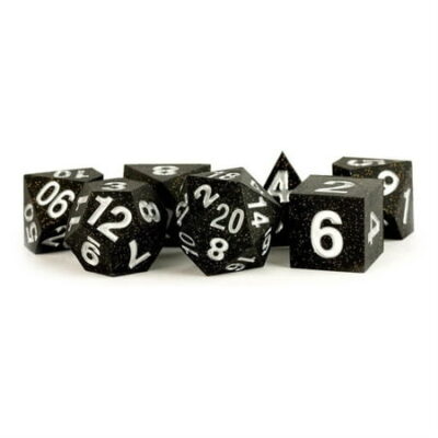 16mm Poly Dice Gold Scatter 16mm Sharp Edge Silicone Rubber Poly Dice Set: Gold Scatter (7)