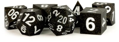 16mm Poly Dice Gold Scatter 16mm Sharp Edge Silicone Rubber Poly Dice Set: Gold Scatter (7) - Image 2
