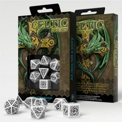 Celtic Dice Set BW Celtic Dice Set 3D Black and White