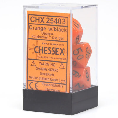 OP Poly Or Bk 7p Opaque Polyhedral Orange/black 7-Die Set - Image 3