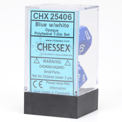 OP Poly Bl Wh 7p Opaque Polyhedral Blue/white 7-Die Set - Image 3