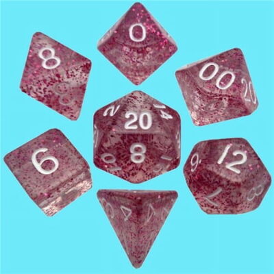 Mini Dice Set Light Purple Mini Polyhedral Dice Set: Ethereal Light Purple
